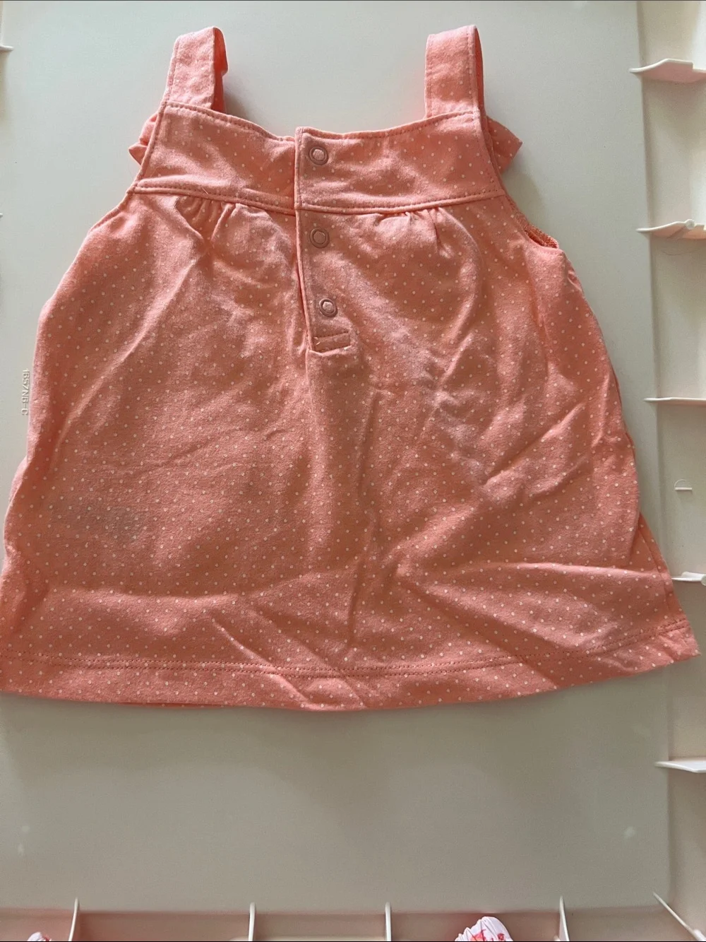 Carter's Coral Polka Dot Tank with Fish Appliqué